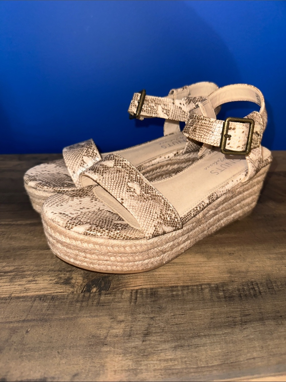 Coconuts by Matisse Snake-Print Espadrille Wedge Sandals - Beige